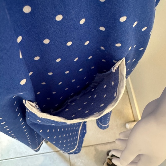 🌟Host Pick🌟 Hell Bunny Vixen Blue Polkadot Dress Rockabilly Pinup Preloved - Picture 7 of 13